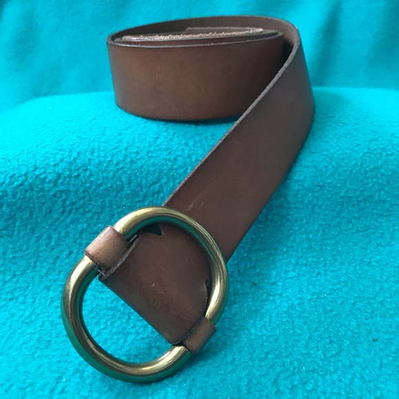GAP Accessories - Gap Brown Leather Belt w Brass-Tone Buckle L
